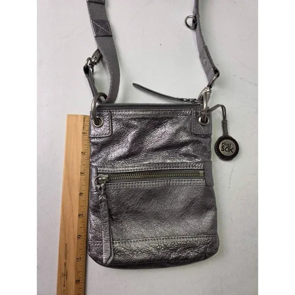 The Sak Crossbody Bag With Adjustable Strap Metallic Pockets Shoulder - Picture 3 of 12